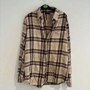 John Ashford Flannel Print Button Down Shirt Size Medium